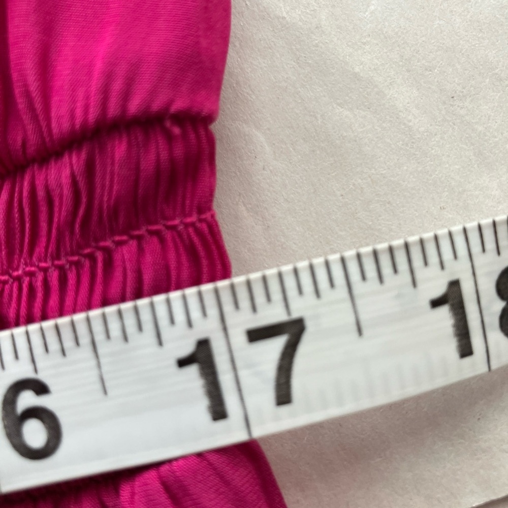 Ramy Brook‎ Audrey Smocked Midi Dress Cinched Waist Hot Pink Designer MSRP$425 - Picture 8 of 10